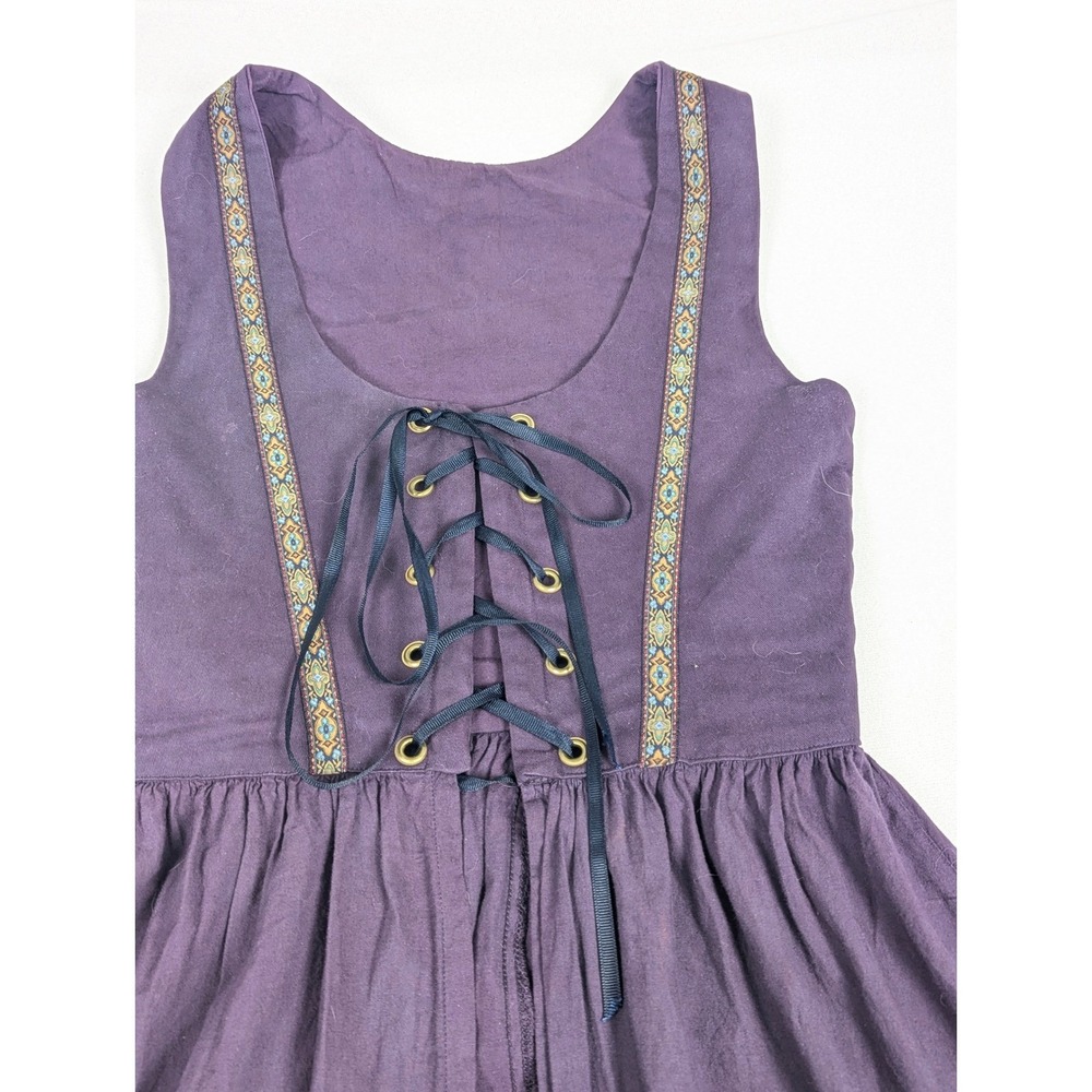 Purple Laced Corset Maxi Renaissance Holy Festival Folk Whimsygoth Alpine Dress - Picture 14 of 16